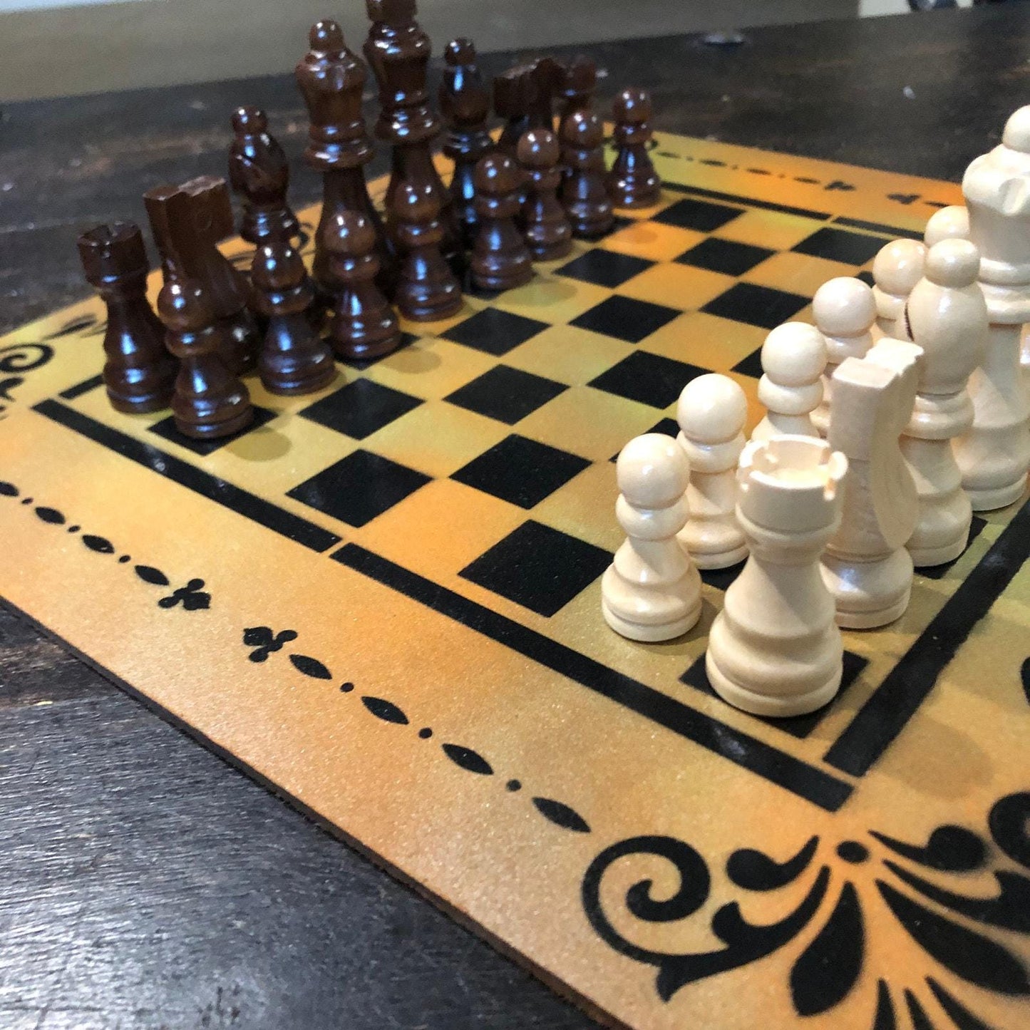 Chess Set - Amber Orange