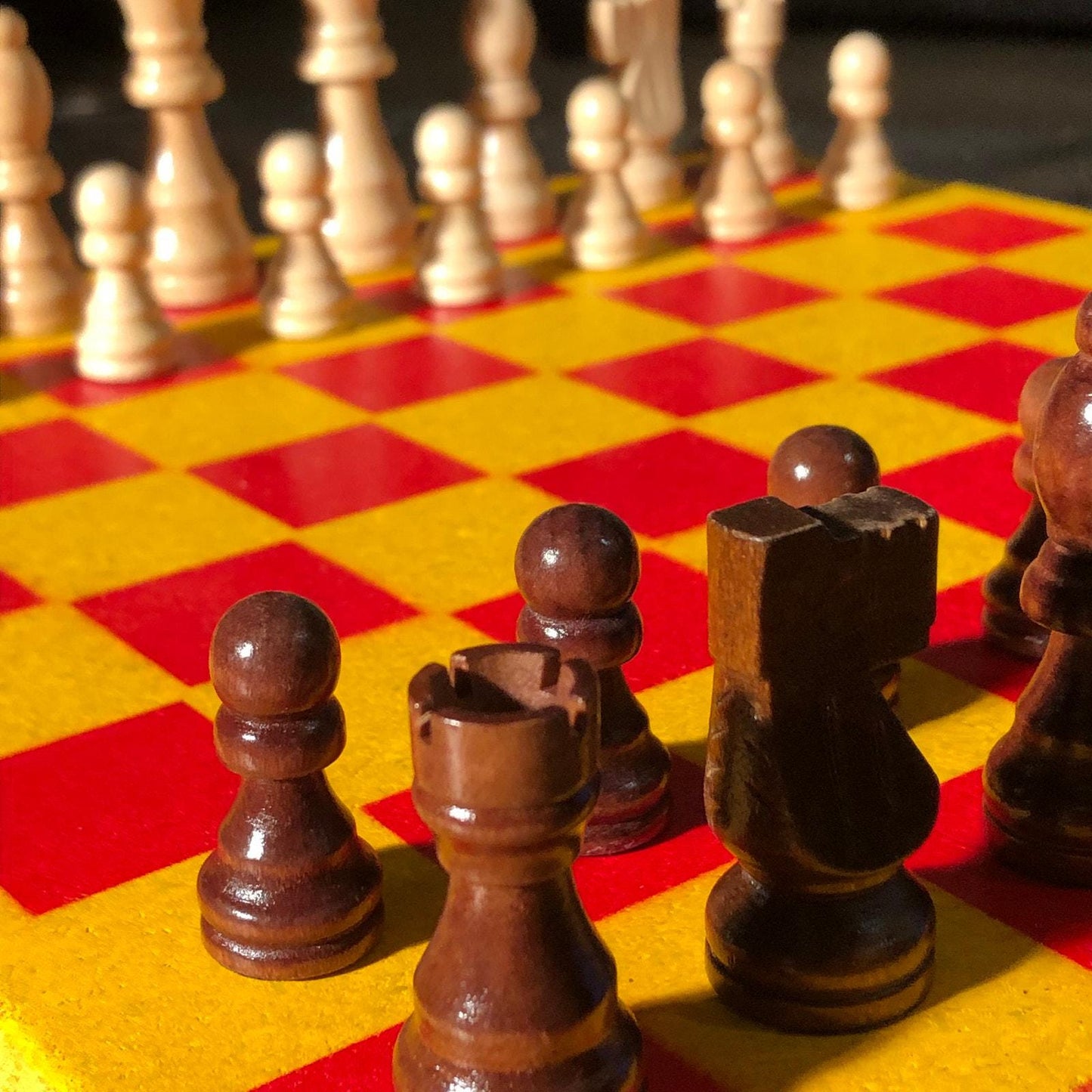 Chess Set - Vibrant Yellow Red