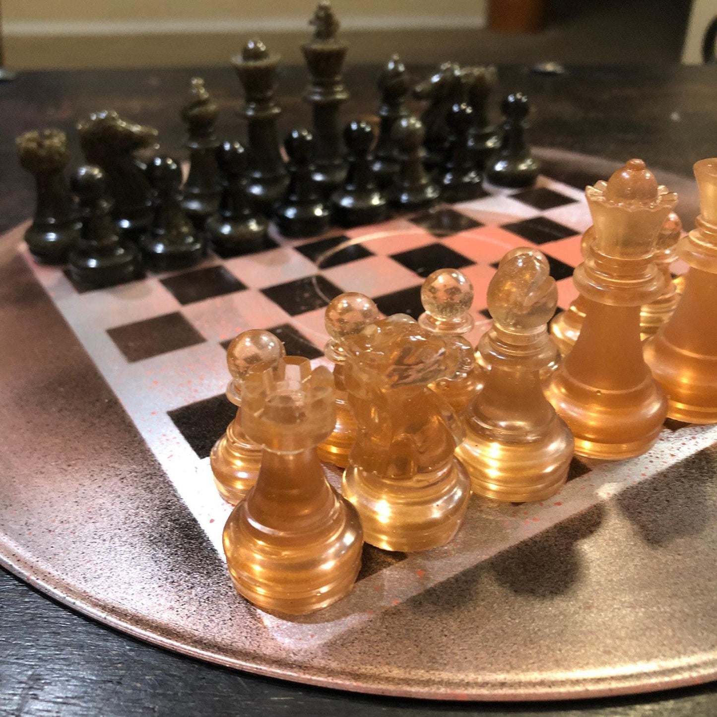 Vinyl Chess Set -Golden Brown (Resin Pieces)