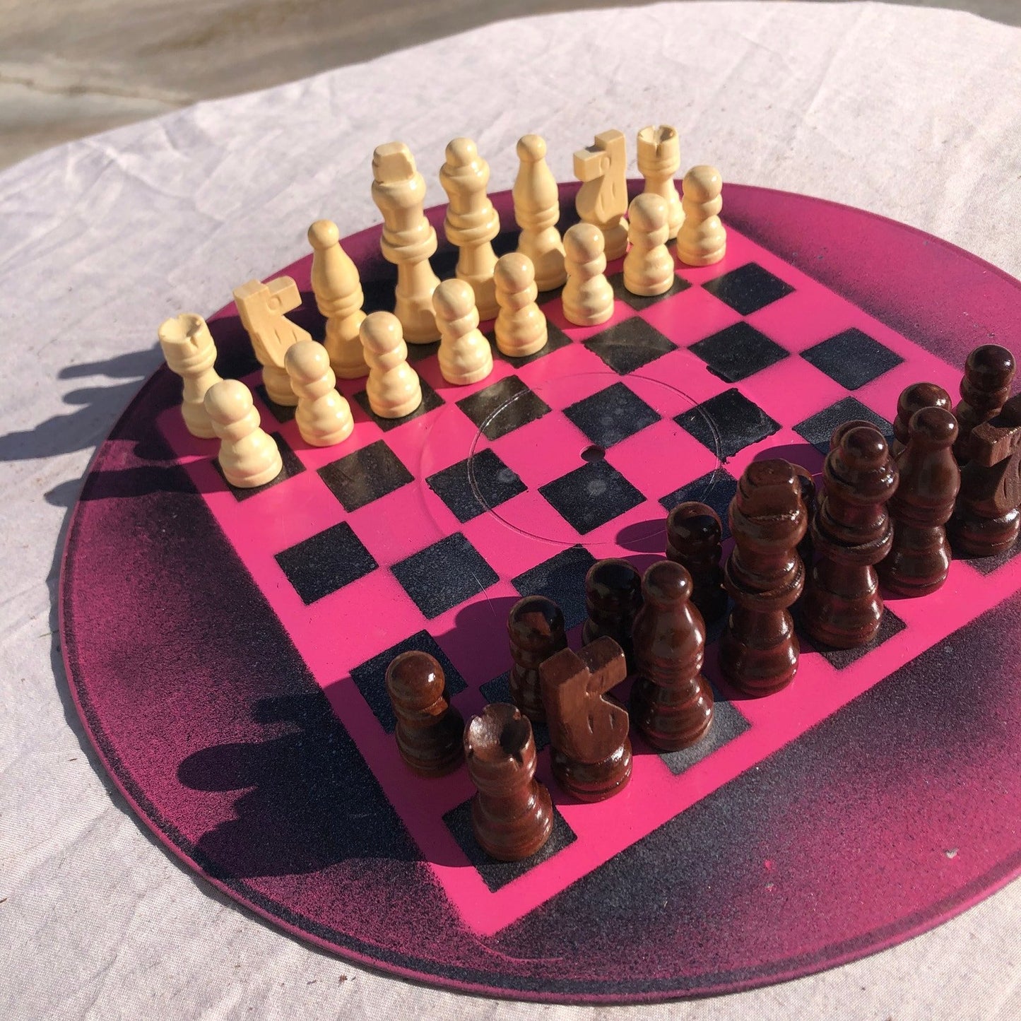 Vinyl Chess Set - Hot Pink