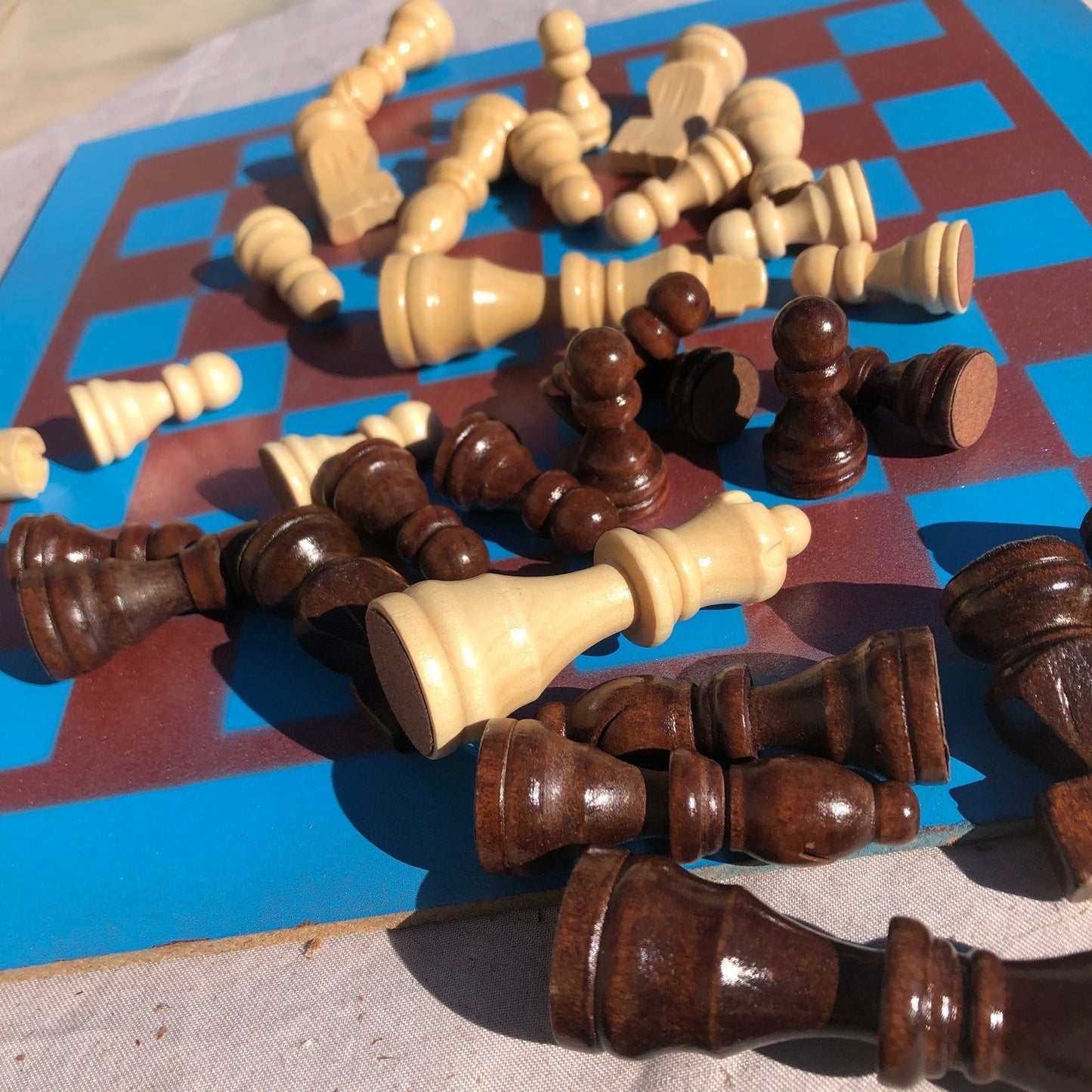 Chess Set - Blue Bronze