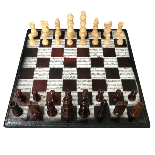 Scrapbook Chess Set - Red Tint Music Notes