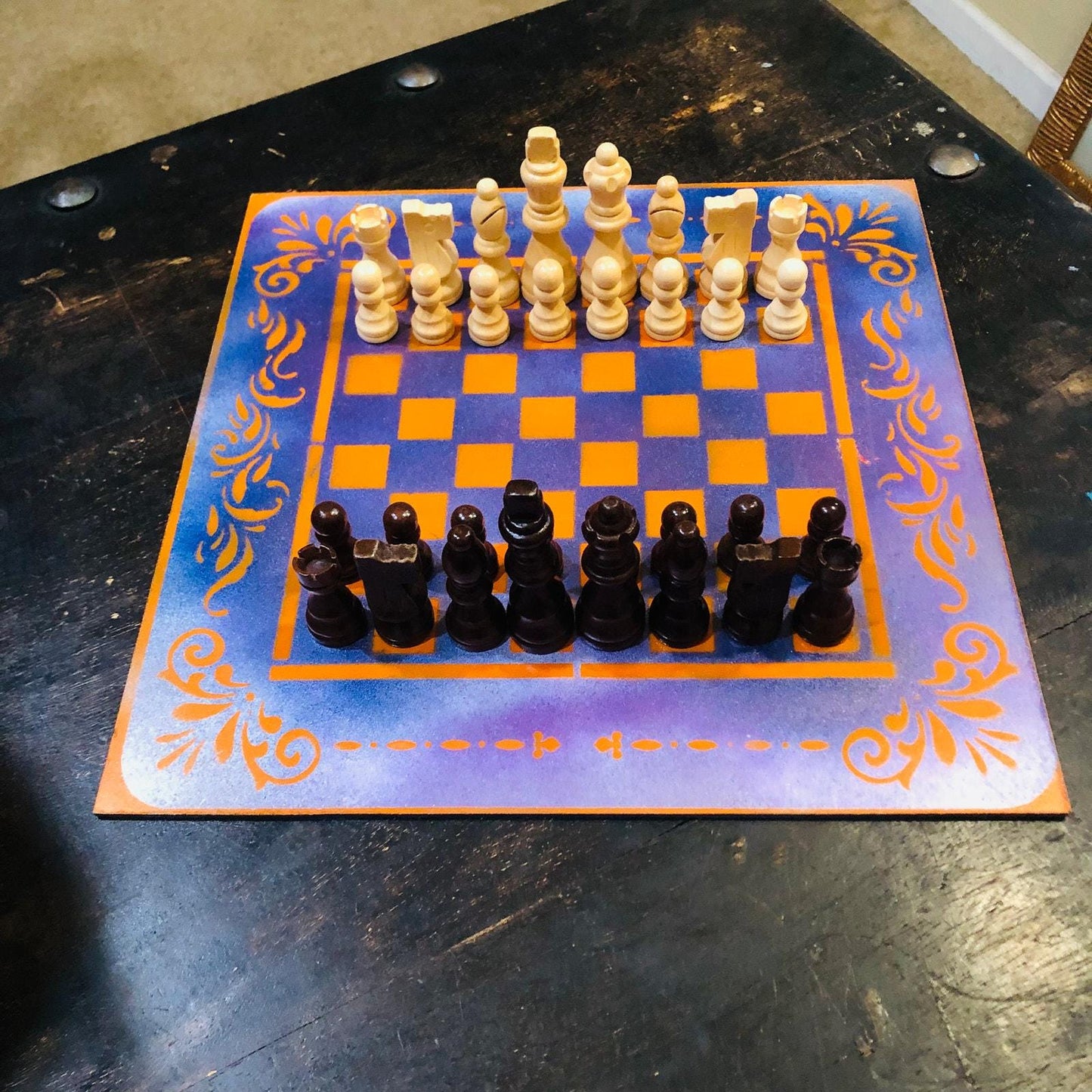 Chess Set - Purple & Orange Halloween