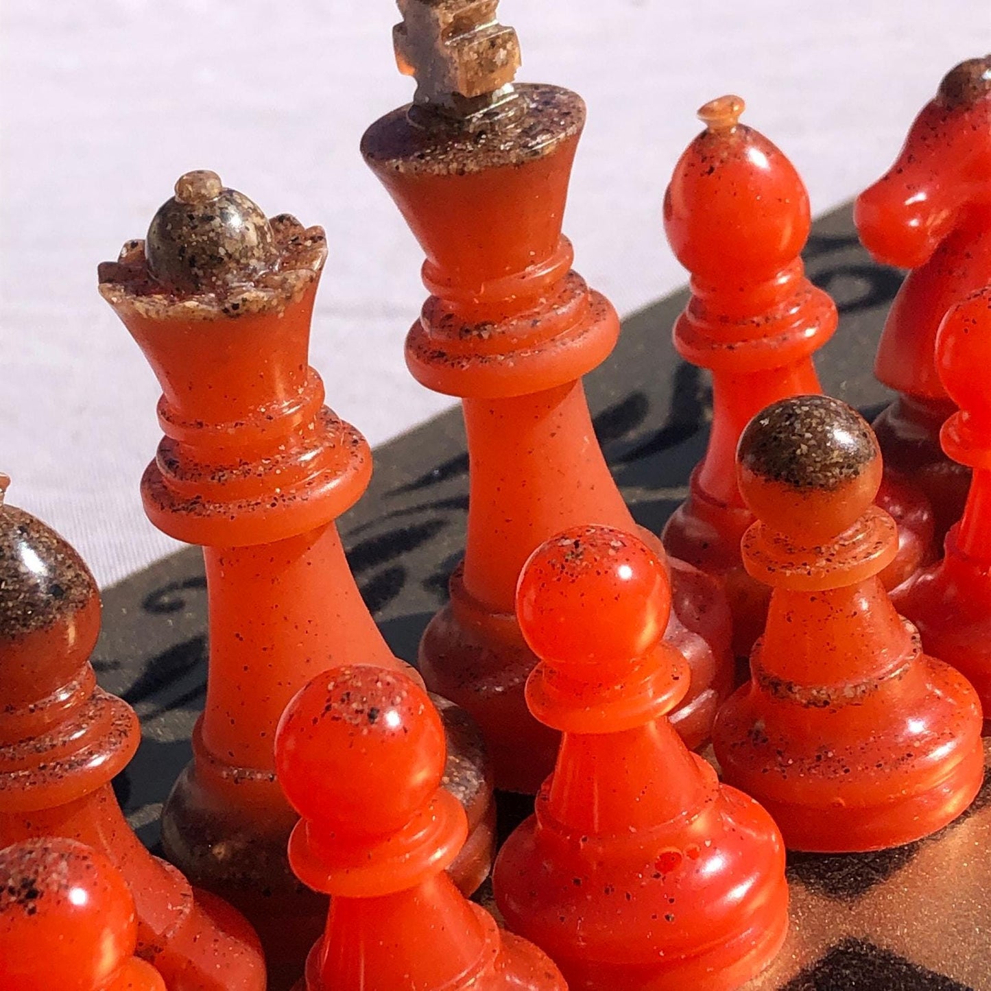 Chess Set - Gold Opal Red