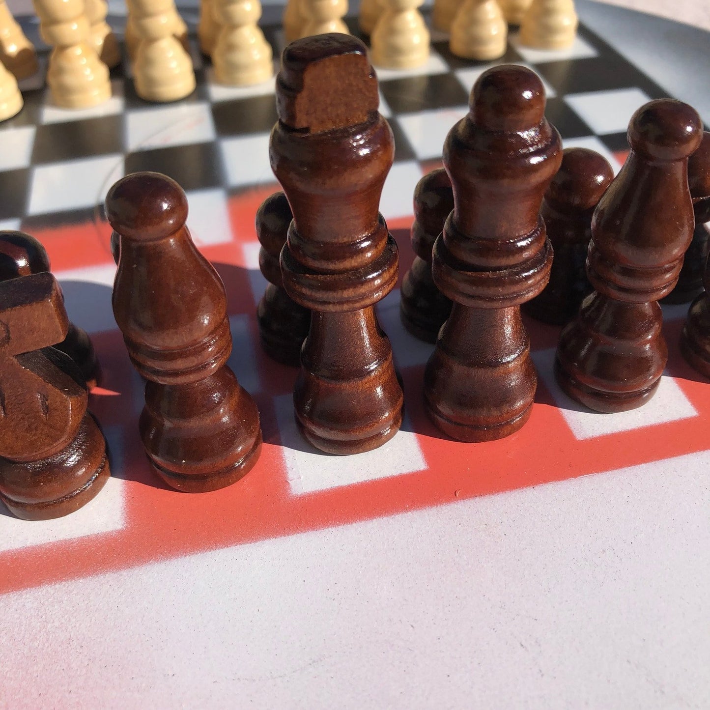 Vinyl Chess Set - Orange & Black Mist