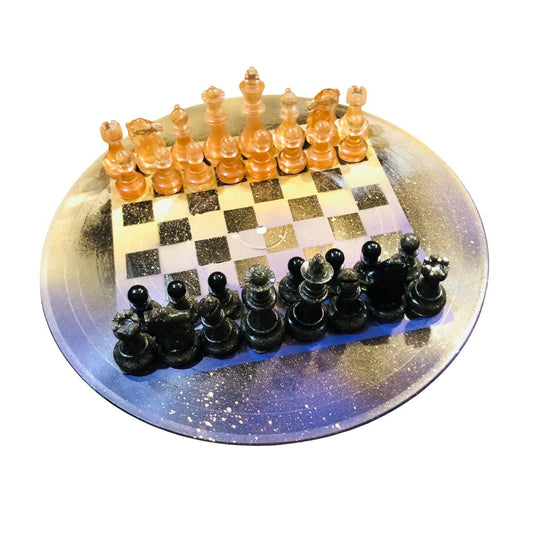 Vinyl Chess Set - Golden Purple (Resin Pieces)