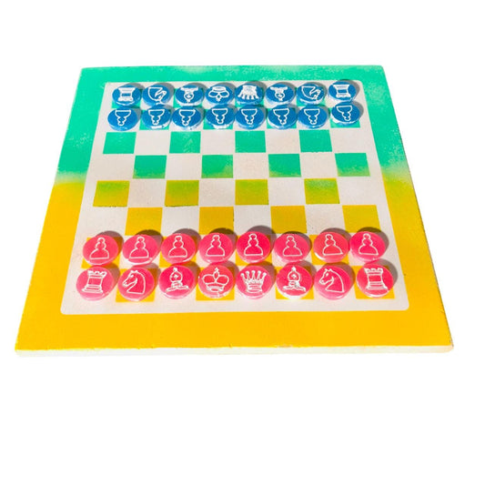 Chess Set - Pink Rainbow (Resin Pieces)