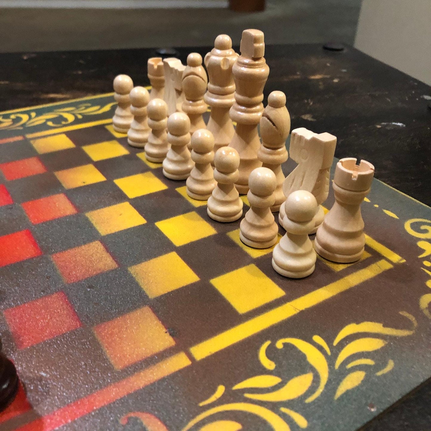 Chess Set - Knight's Yellow & Red