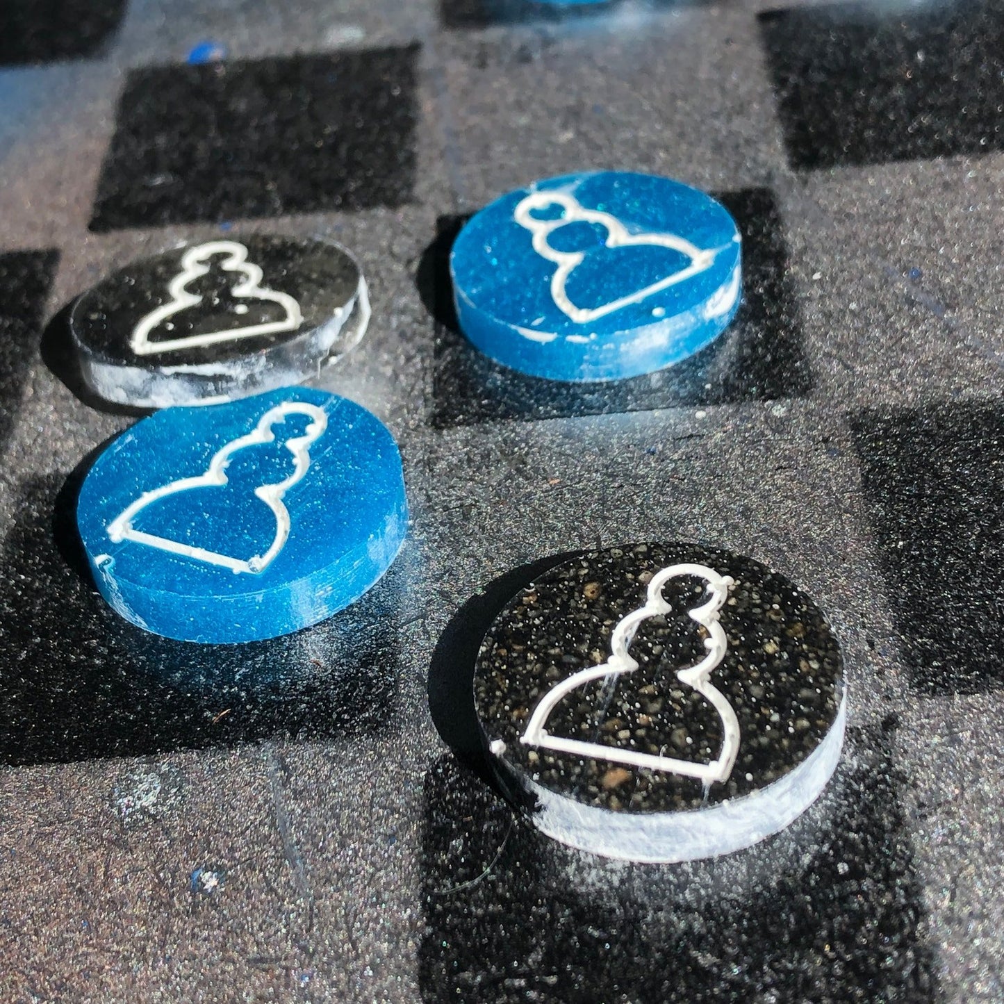 Chess Set - Blue Silver