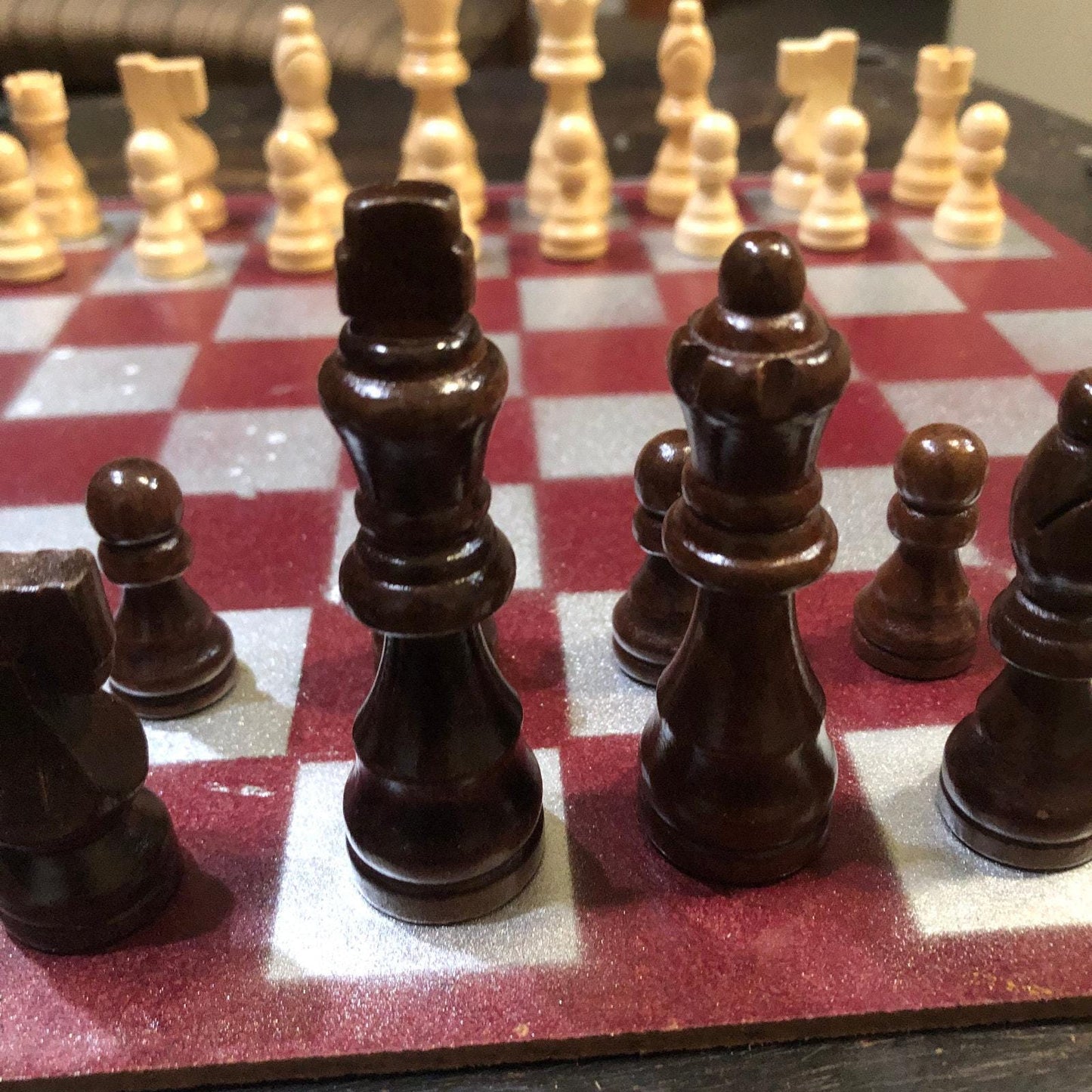 Chess Set - Red & Silver