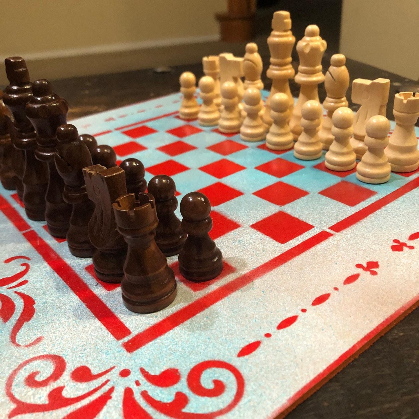 Chess Set - Blue Stained Snow