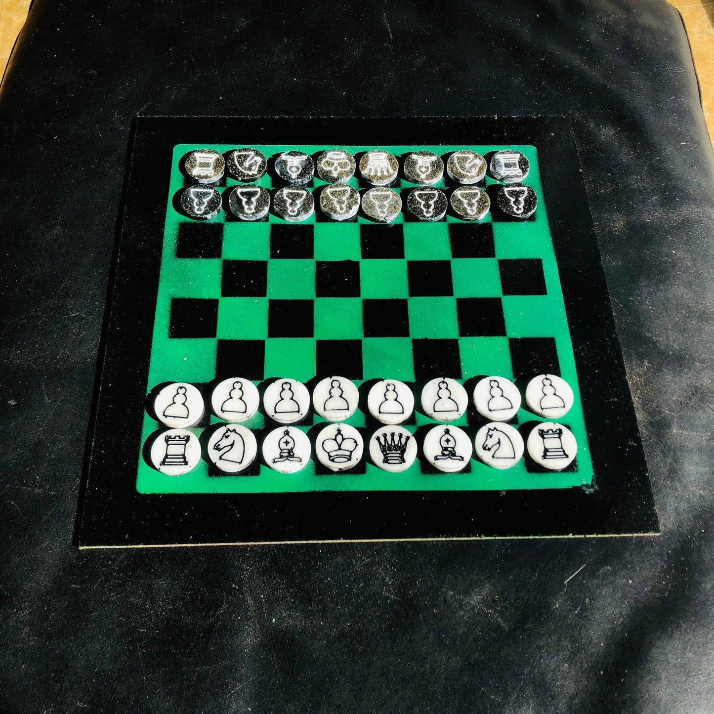 Chess Set - Green & Black