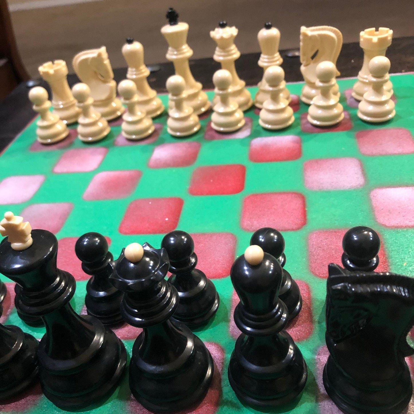 Large Chess Set - Christmas Green