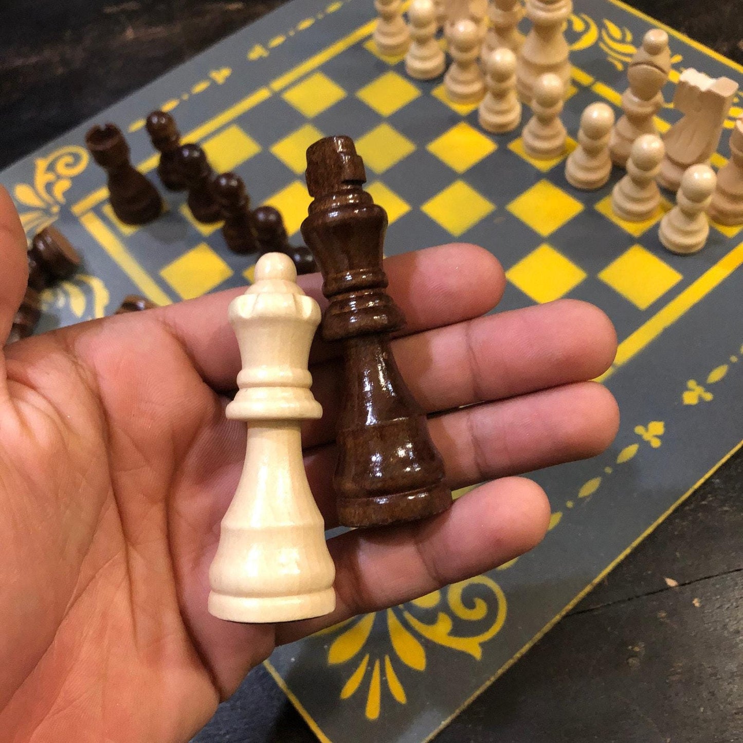 Chess Set - Gray & Yellow