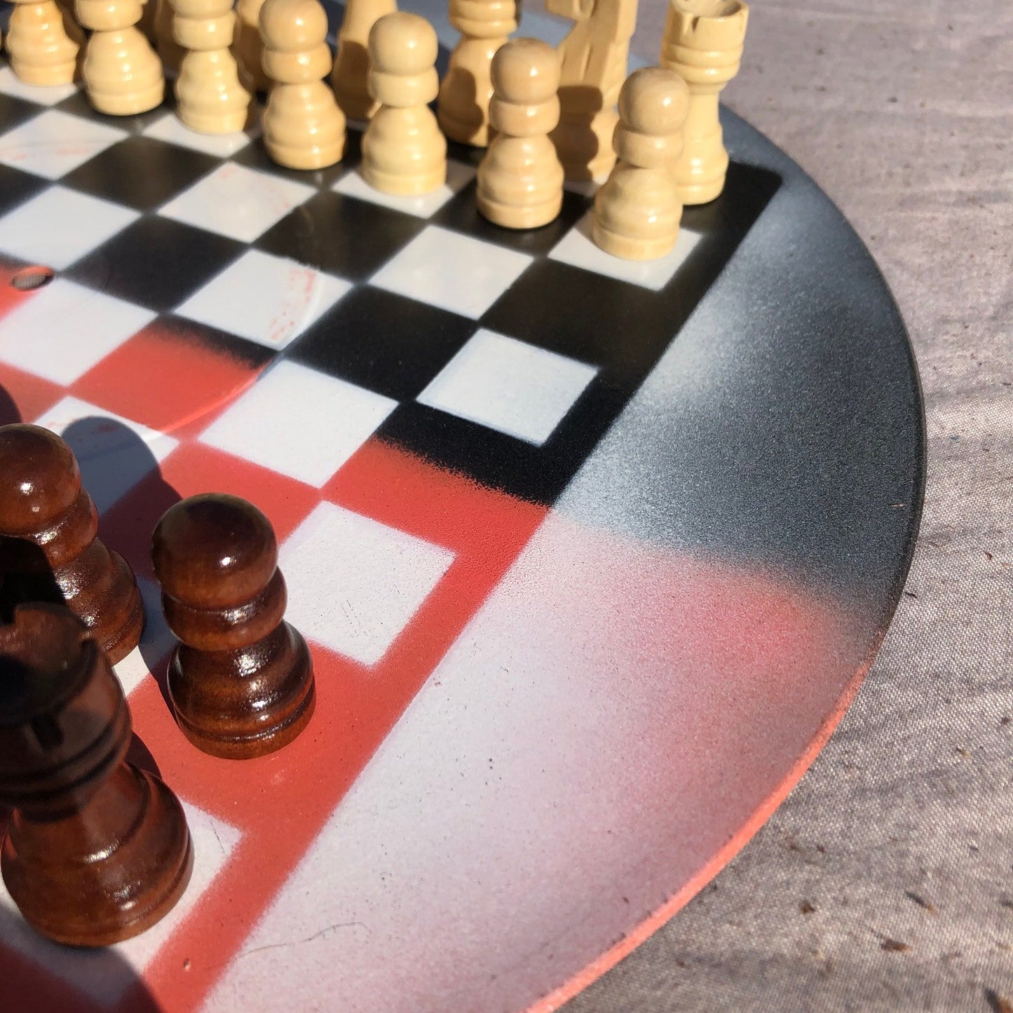 Vinyl Chess Set - Orange & Black Mist