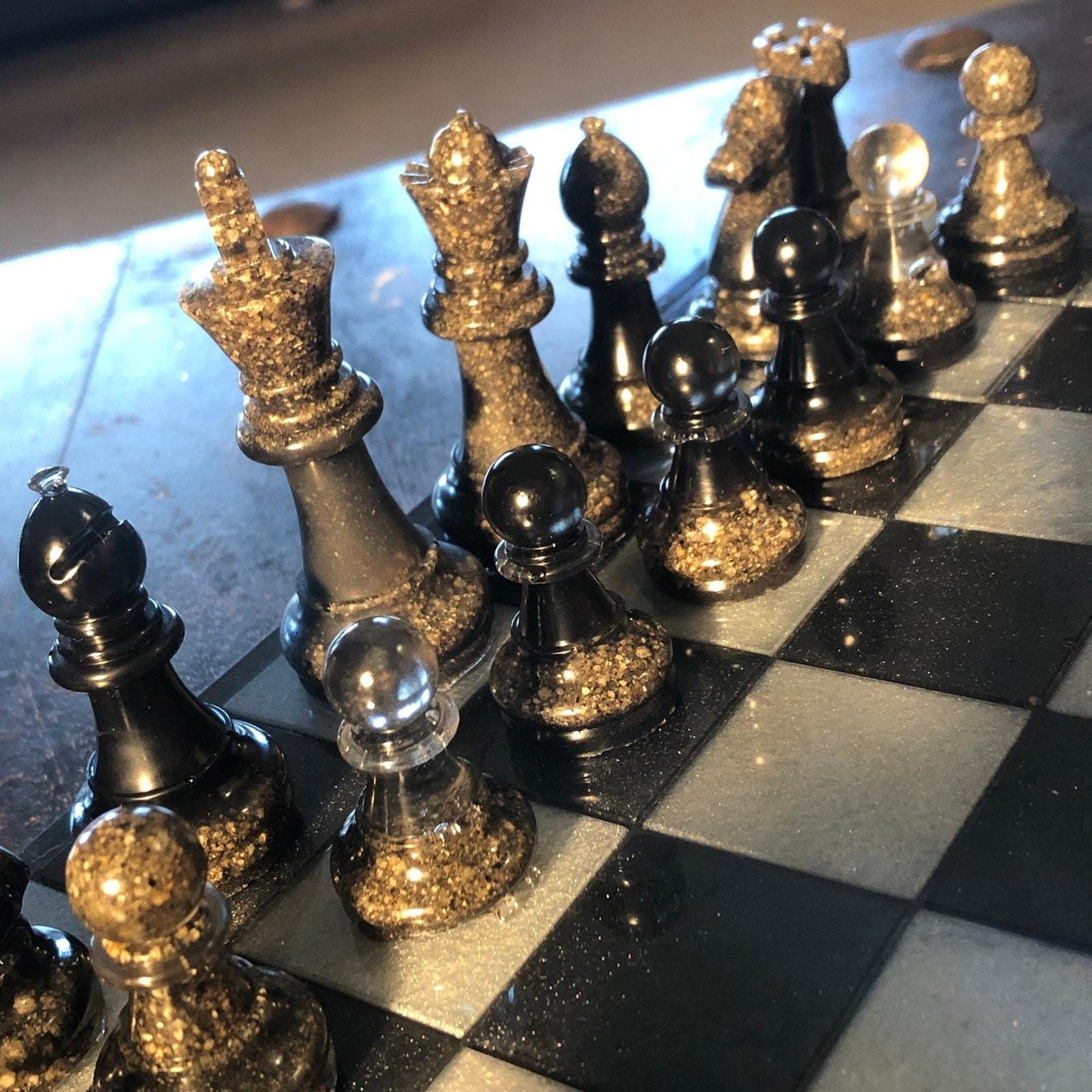 Handmade Resin Chess Set - Black & Red Supreme