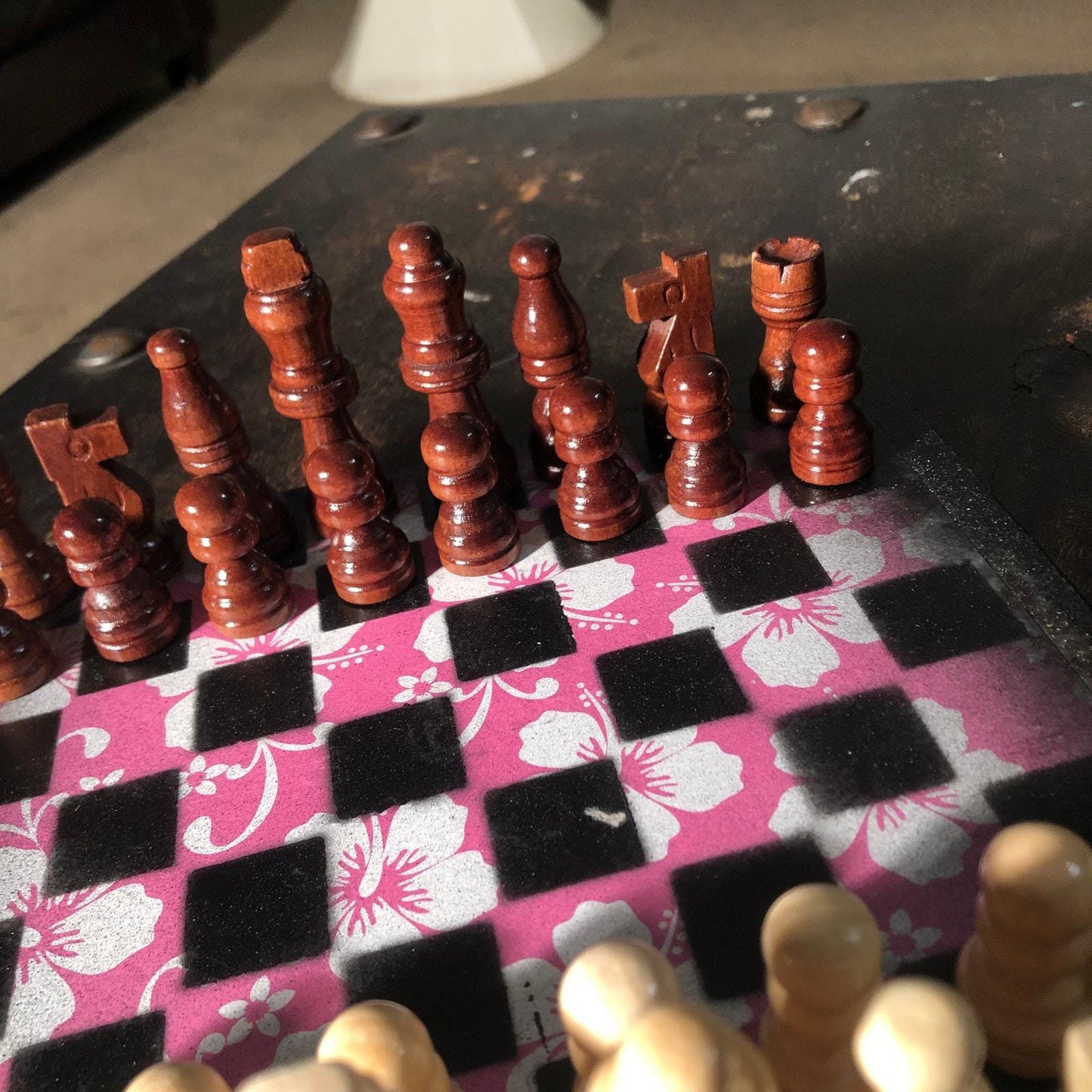 Scrapbook Chess Set - Pink Flower