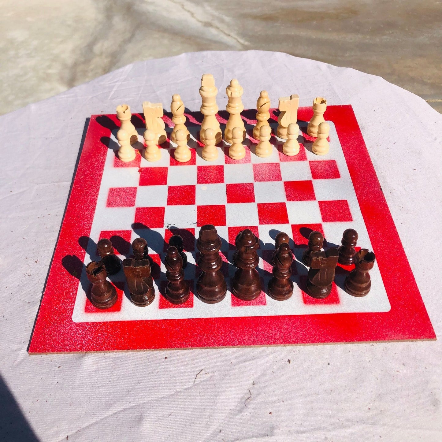 Chess Set - White & Red