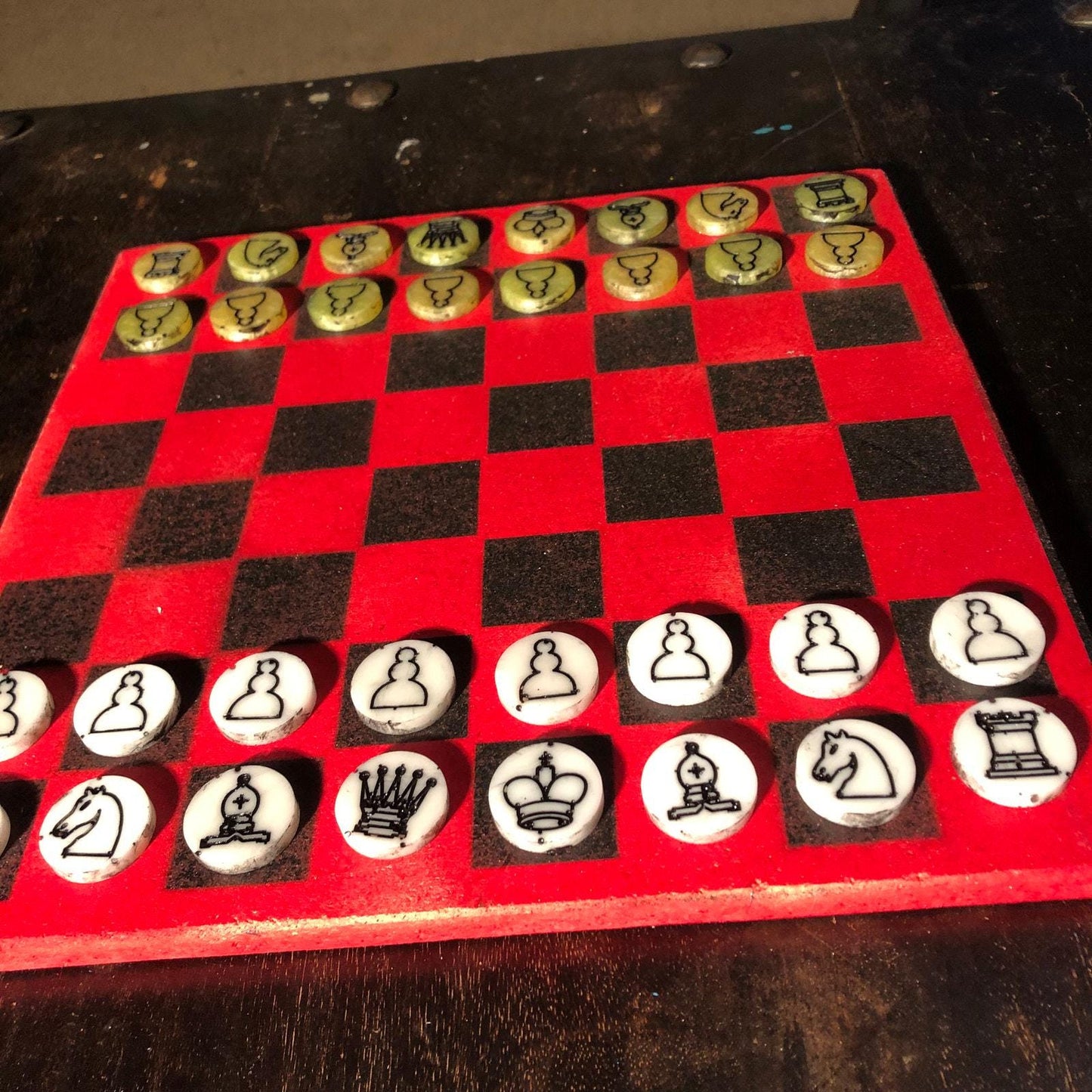 Chess Set - Red & Black (Resin Pieces)