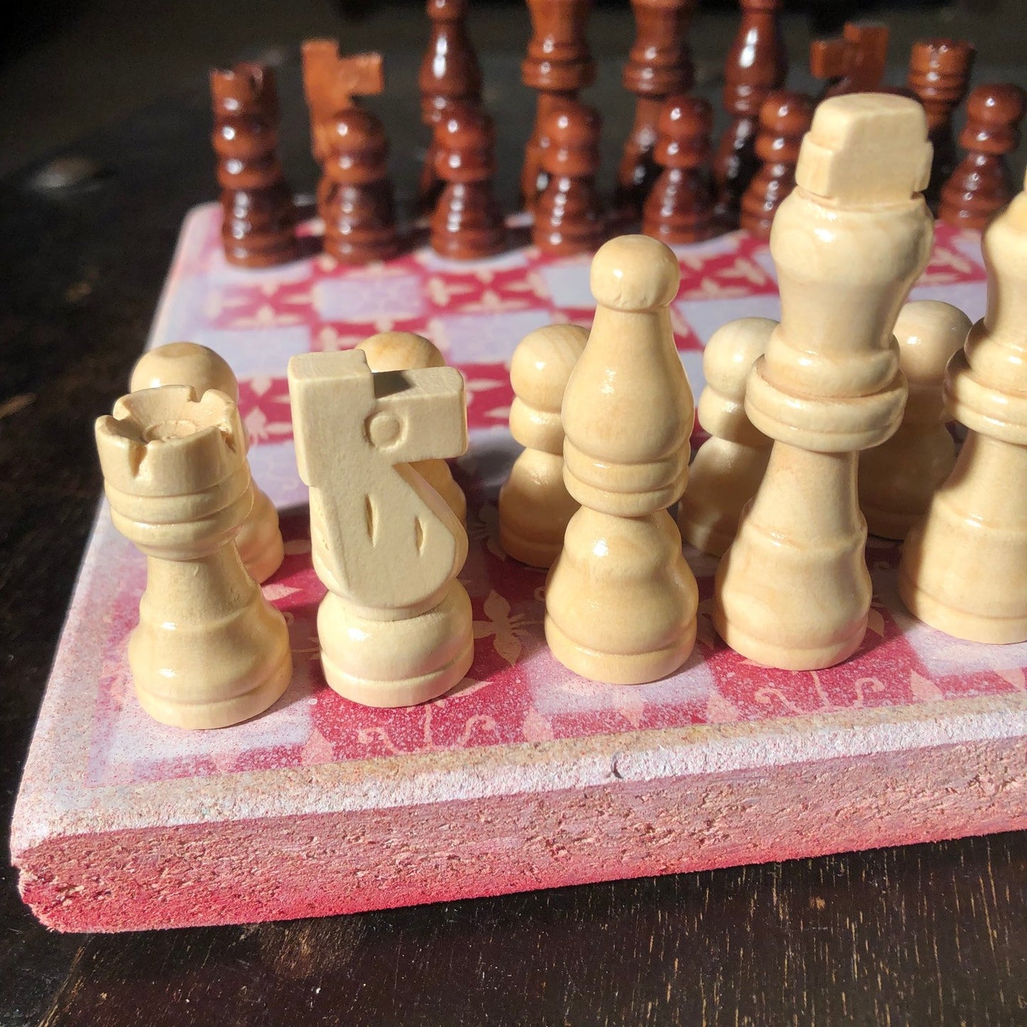 Scrapbook Chess Set - Elegant Red