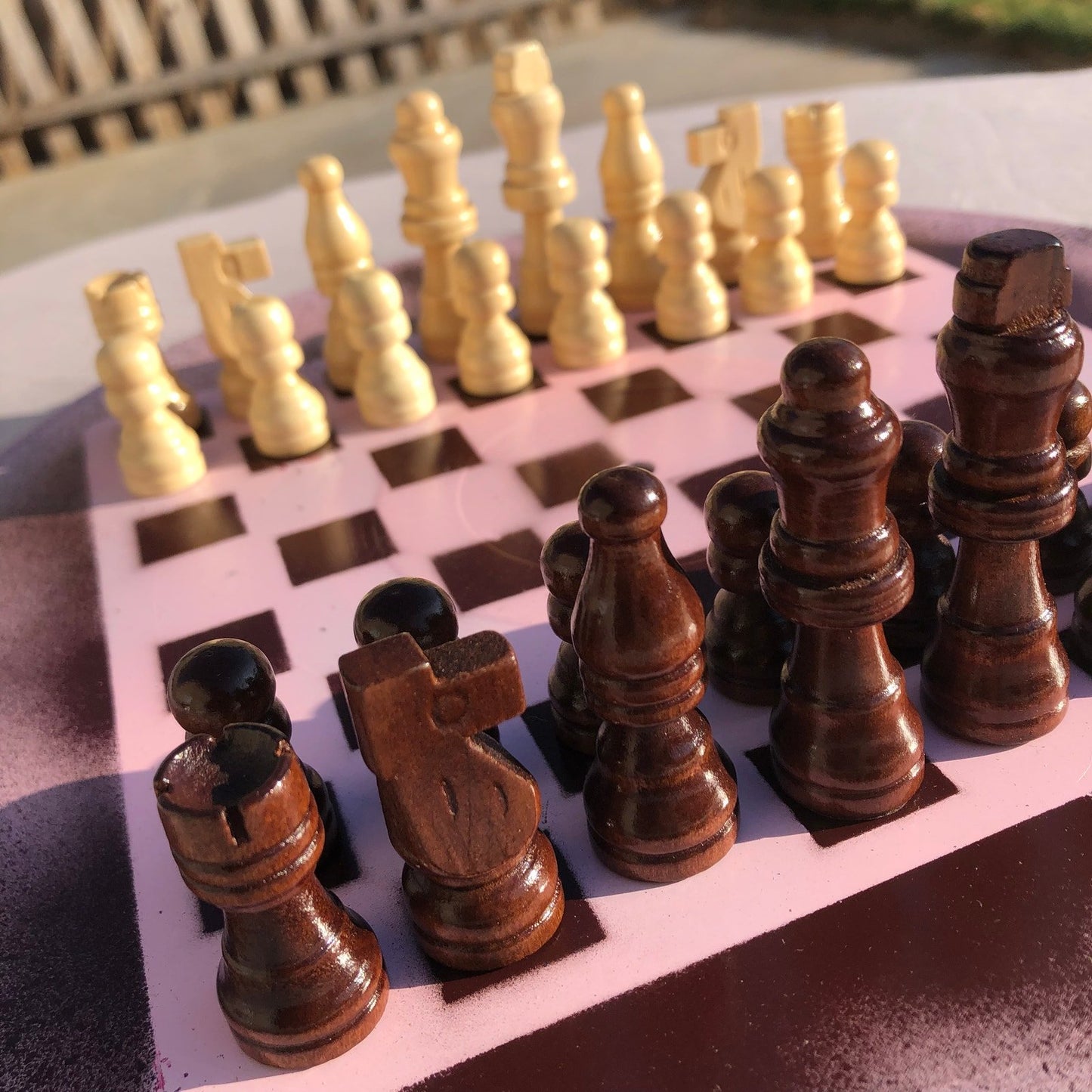 Vinyl Chess Set - Chocolate Pink