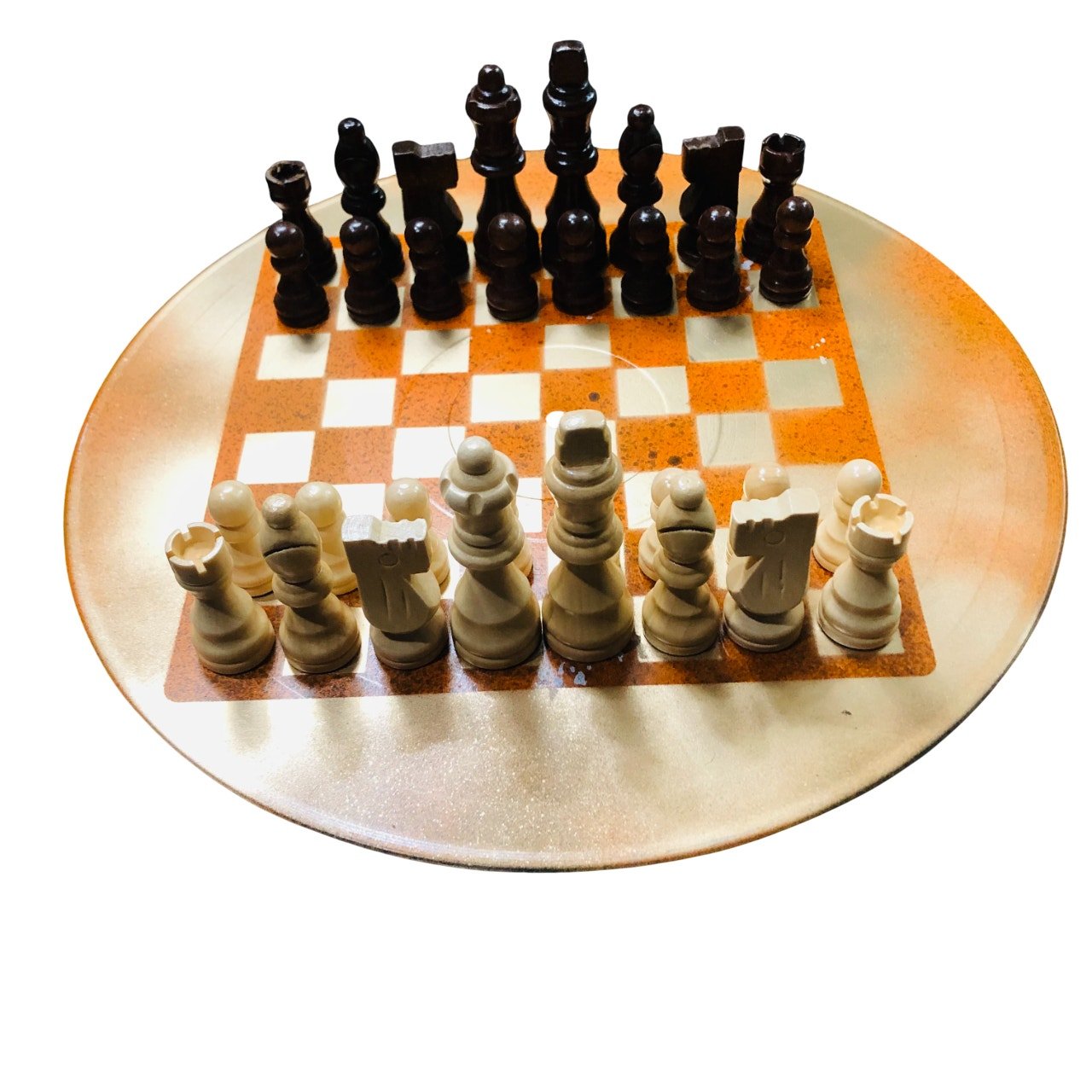 Vinyl Chess Set - Orange Gold Sunset