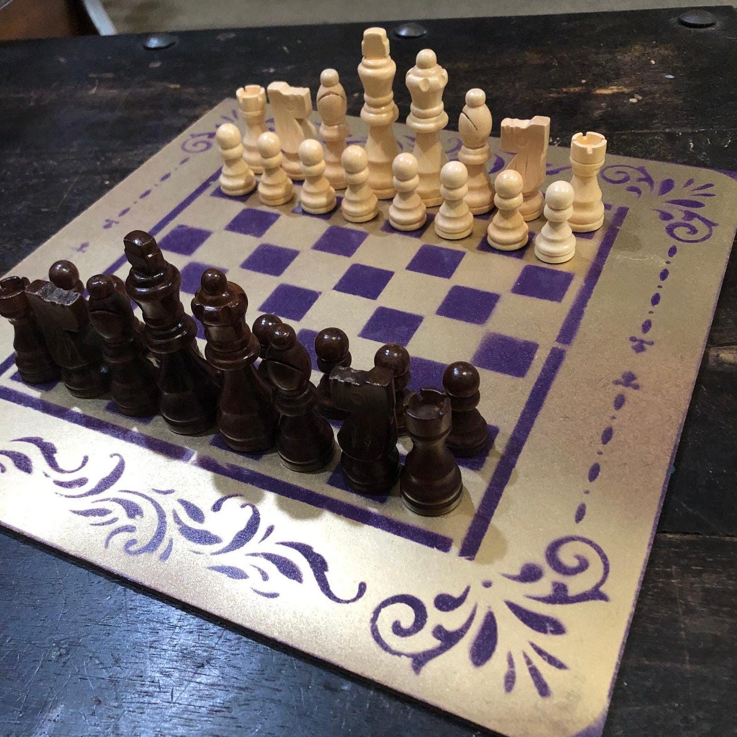 Chess Set - Bland Purple Gold