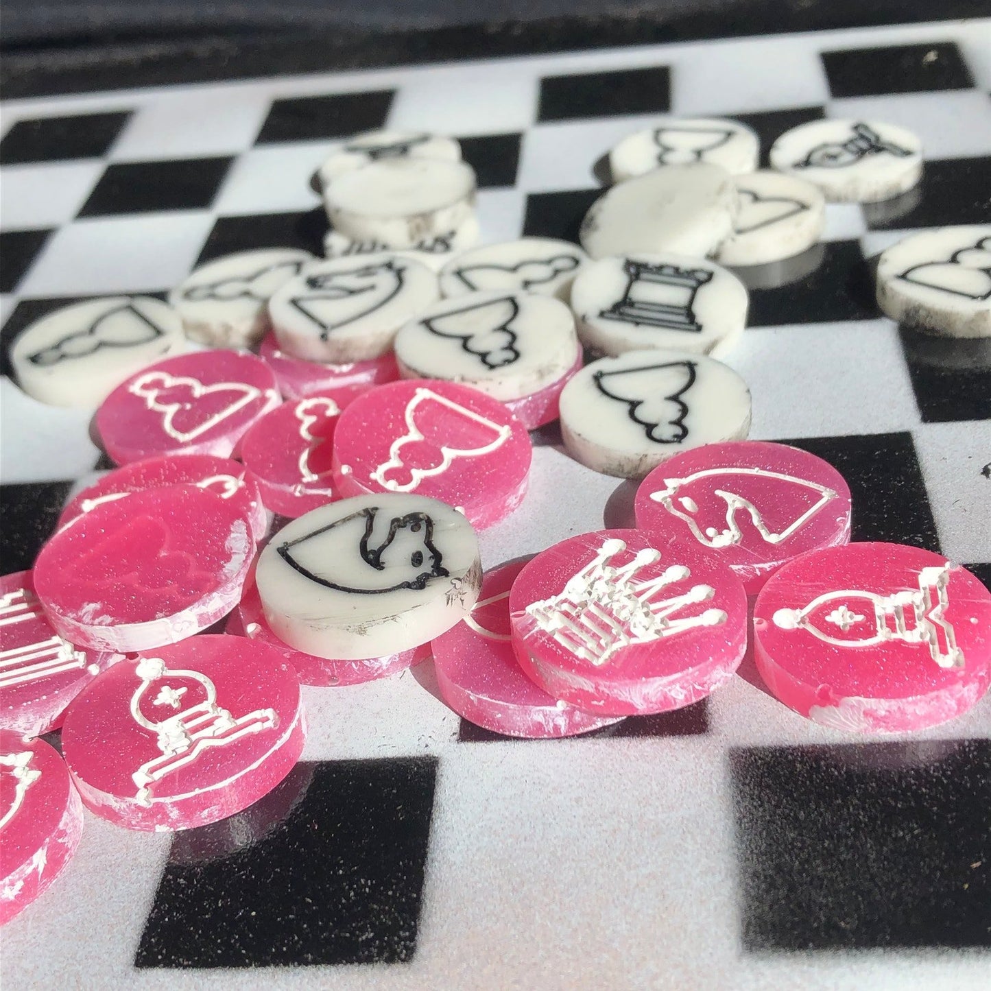 Chess Set - Checkered Pink