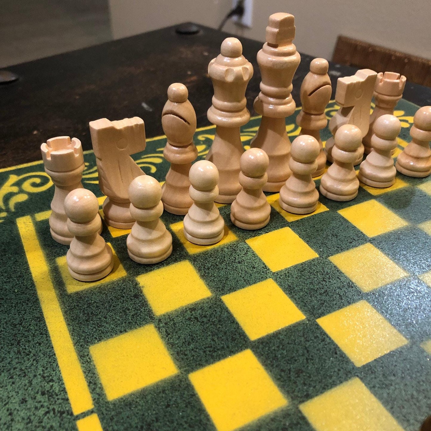 Chess Set - Royal Yellow Green