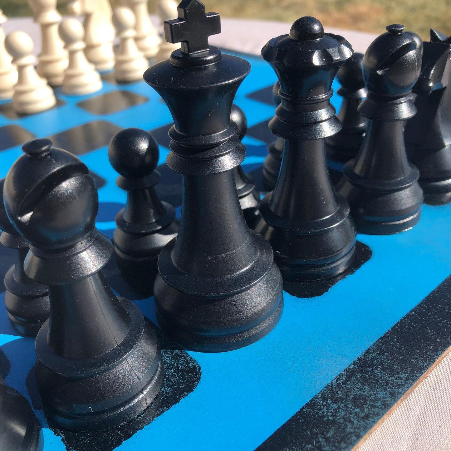 Large Chess Set - Pool Blue