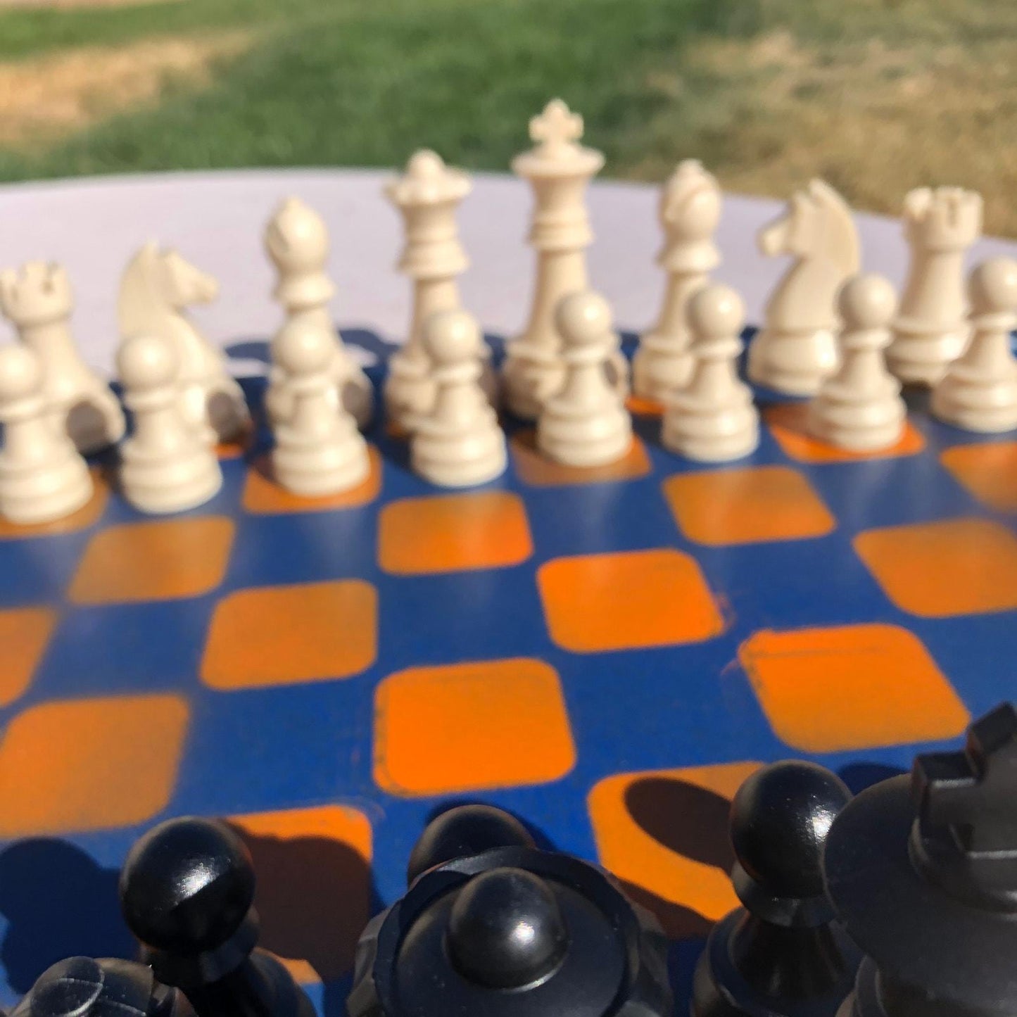 Large Chess Set - Orange & Black