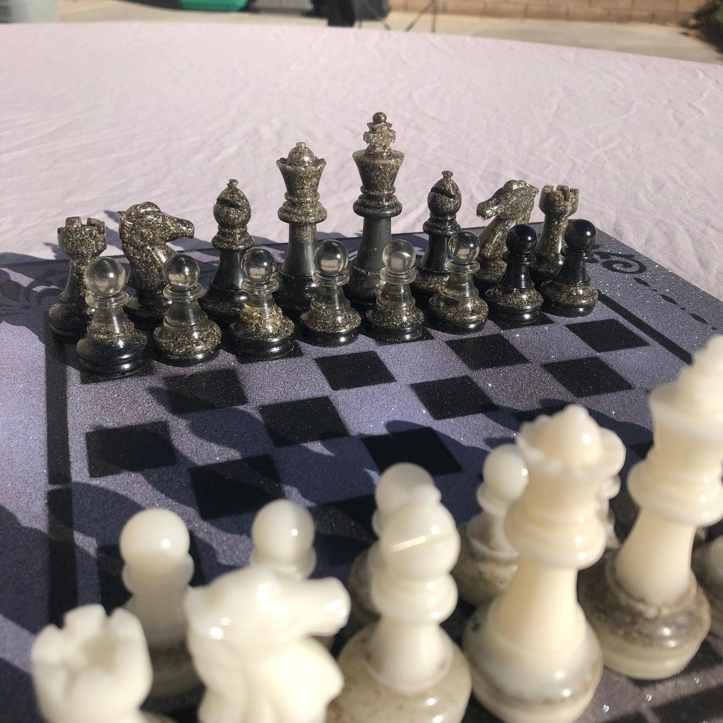 Chess Set - Sparkled Chrome