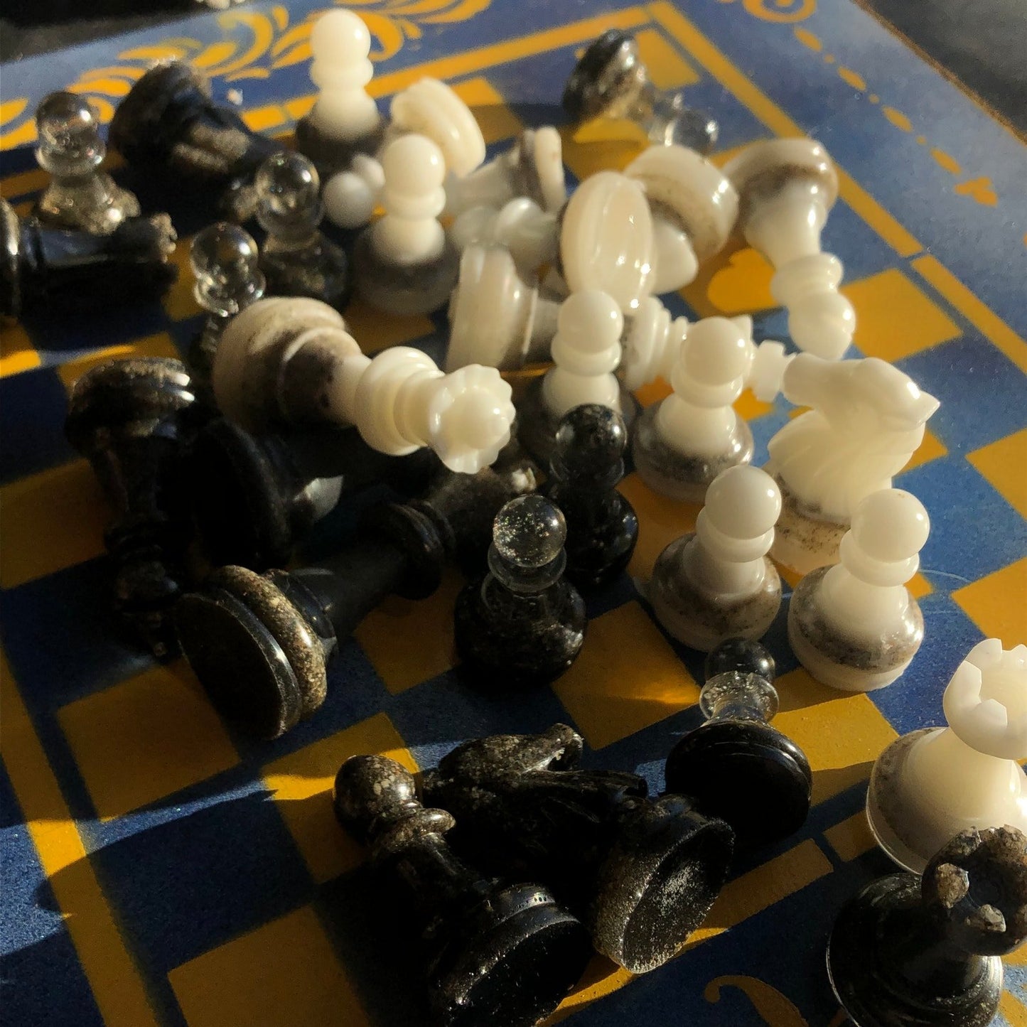 Chess Set - Blue & Yellow Royal