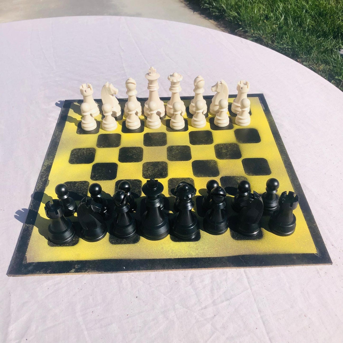 Large Chess Set - Yellow & Black