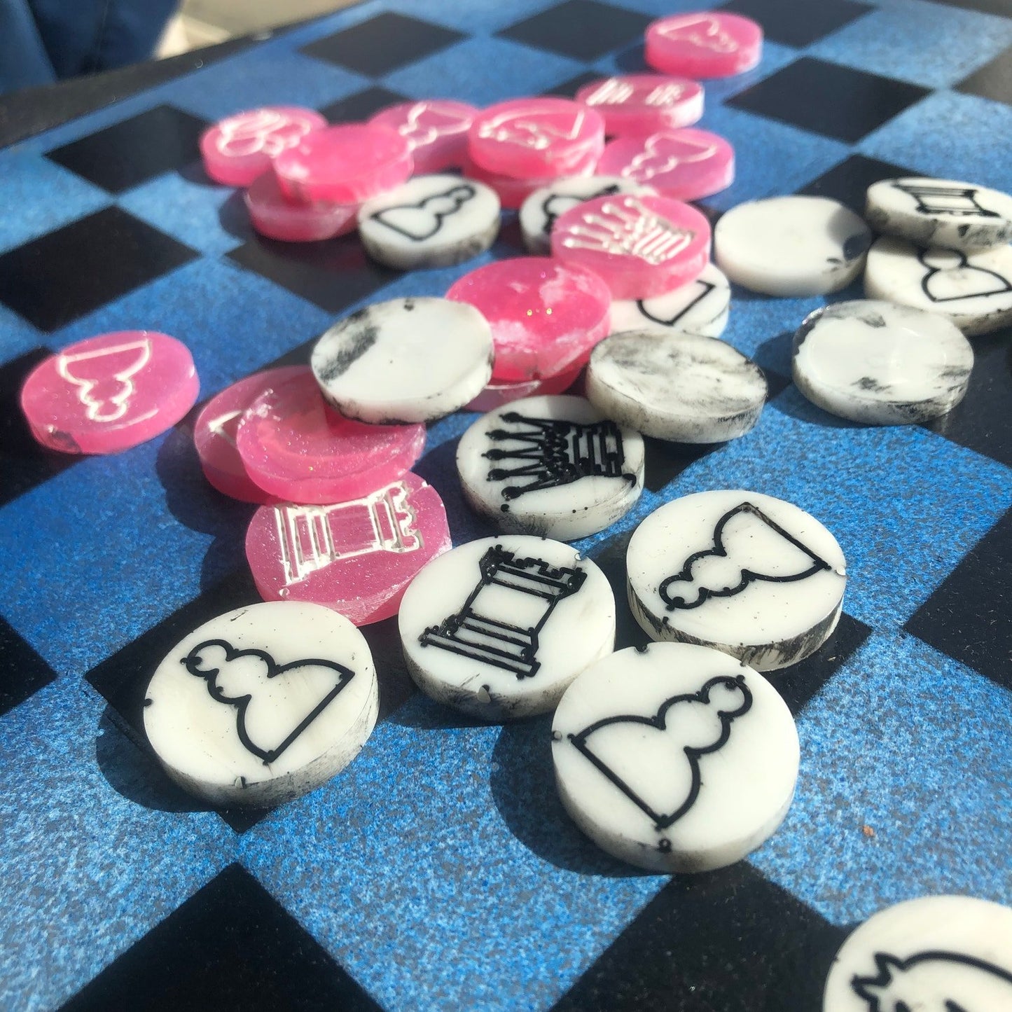 Chess Set - Blue & Pink