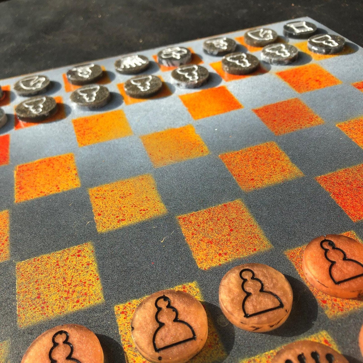 Chess Set - Orangish Gray Sunset