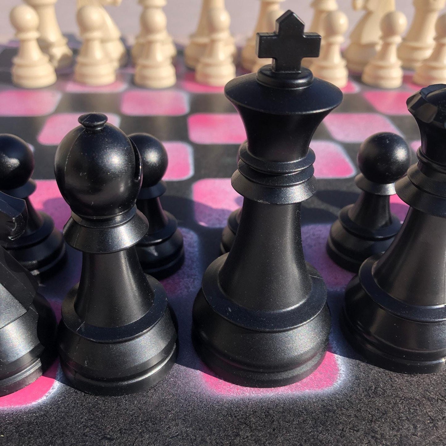 Large Chess Set - Pink & Black