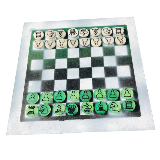 Chess Set - Green & White