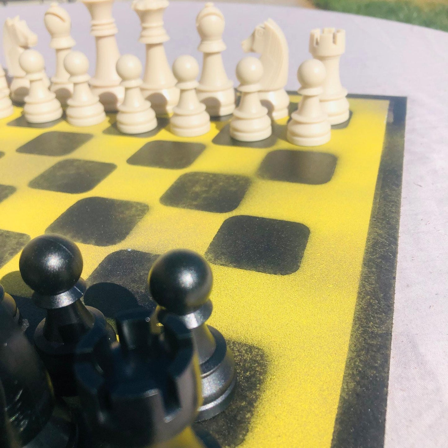 Large Chess Set - Yellow & Black