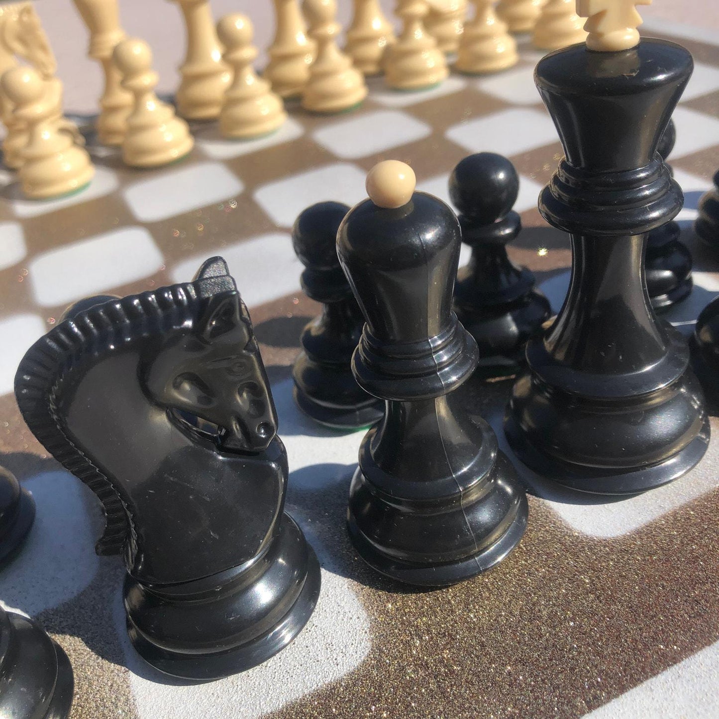 Large Chess Set - Golden White