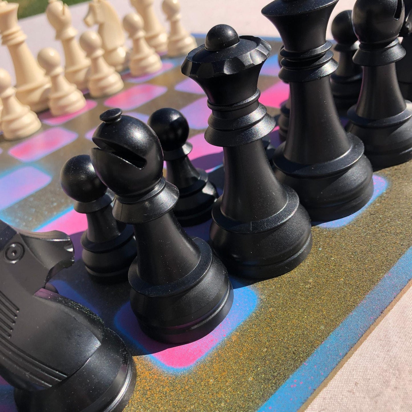 Large Chess Set - Dirty Cotton Candy