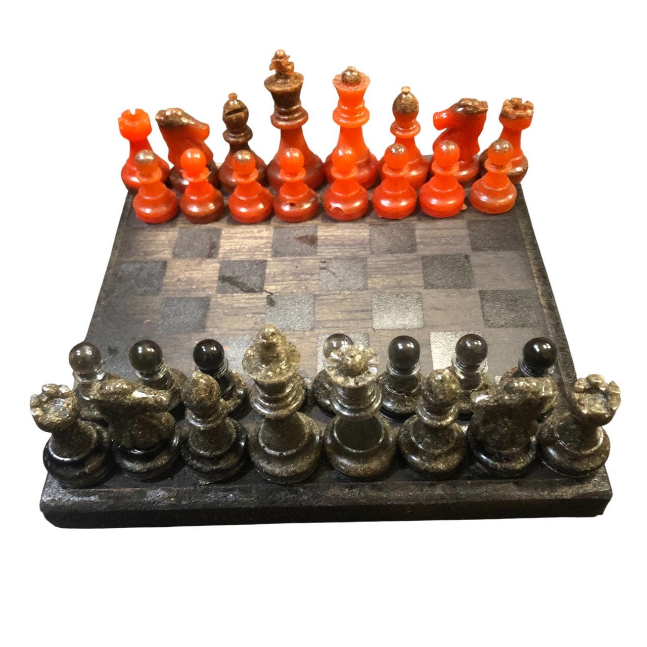 Scrapbook Chess Set - Stealth Black Red