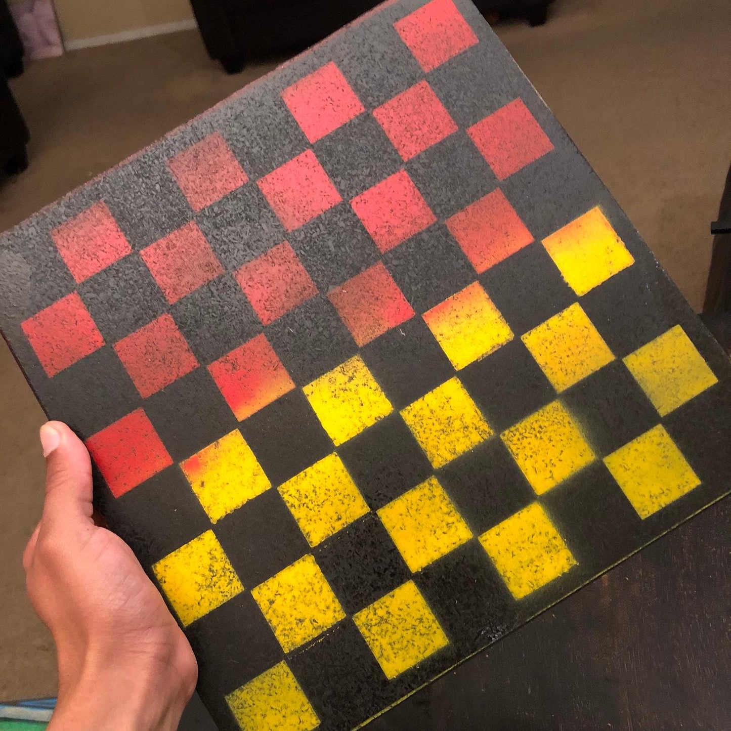 Chess Set - Vibrant Red Yellow & Black