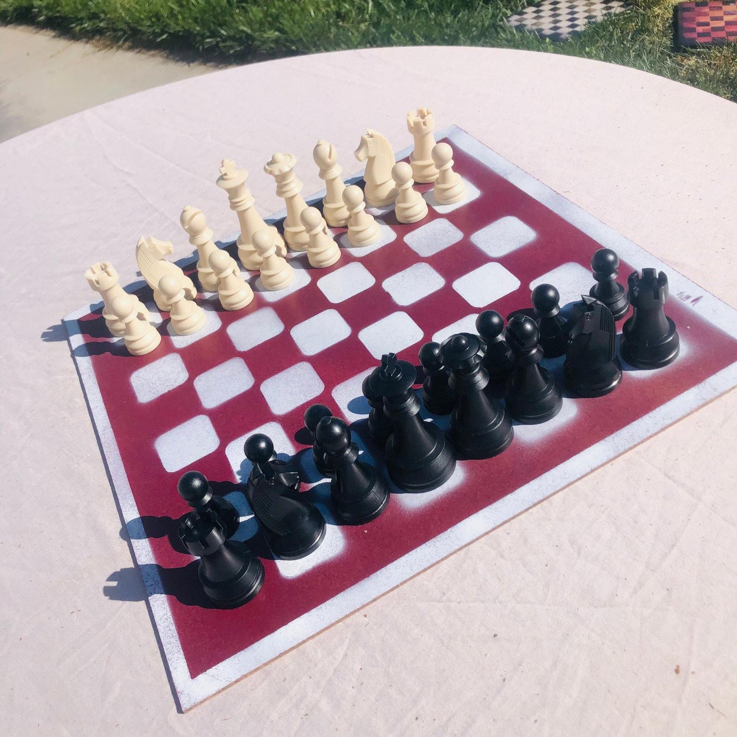 Large Chess Set - Red & White