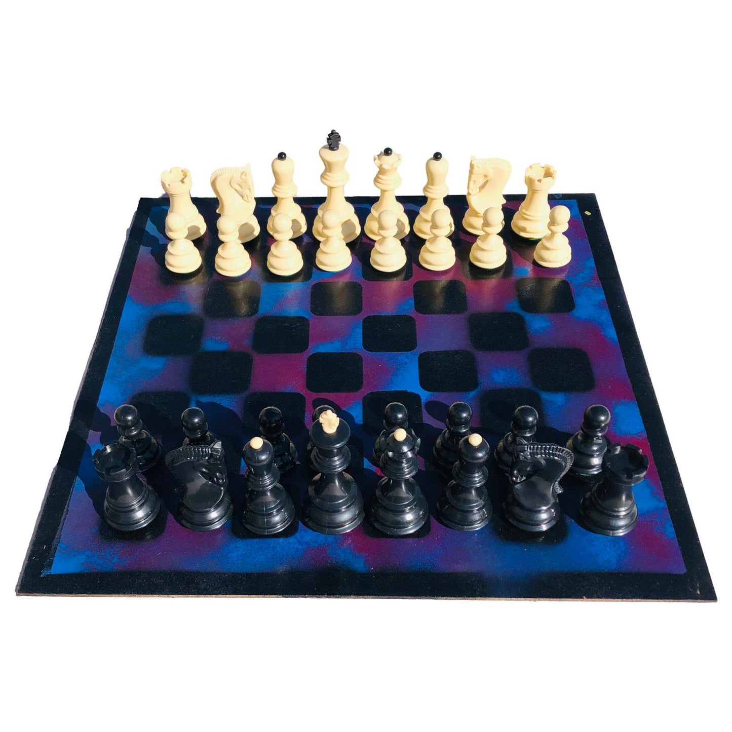 Large Chess Set - Blue & Purple