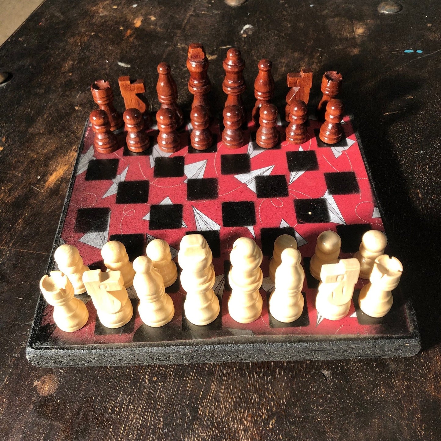 Scrapbook Chess Set - Red Paper Plane