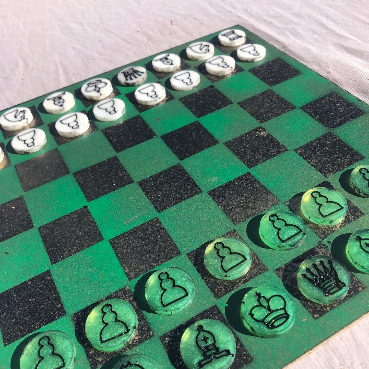 Chess Set - Forest Gold Green