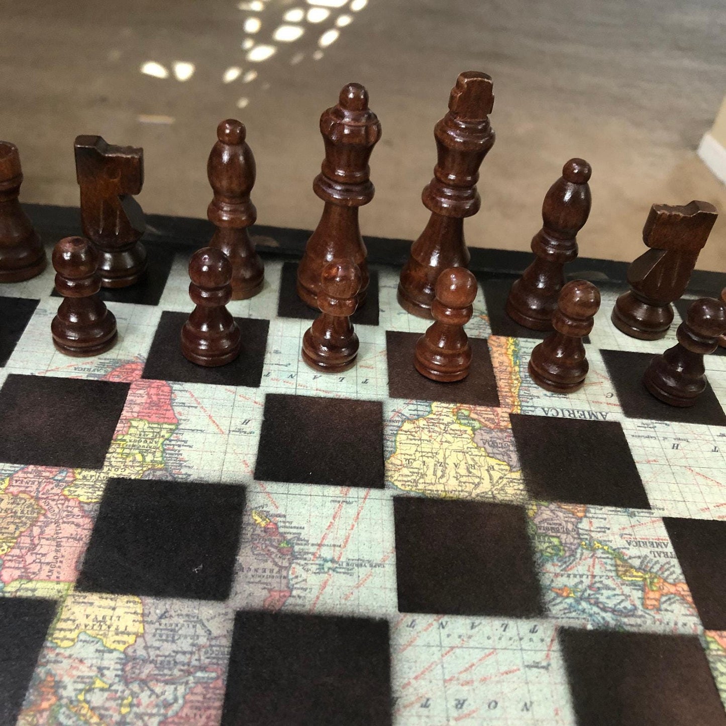 Scrapbook Chess Set - Global Map Edition