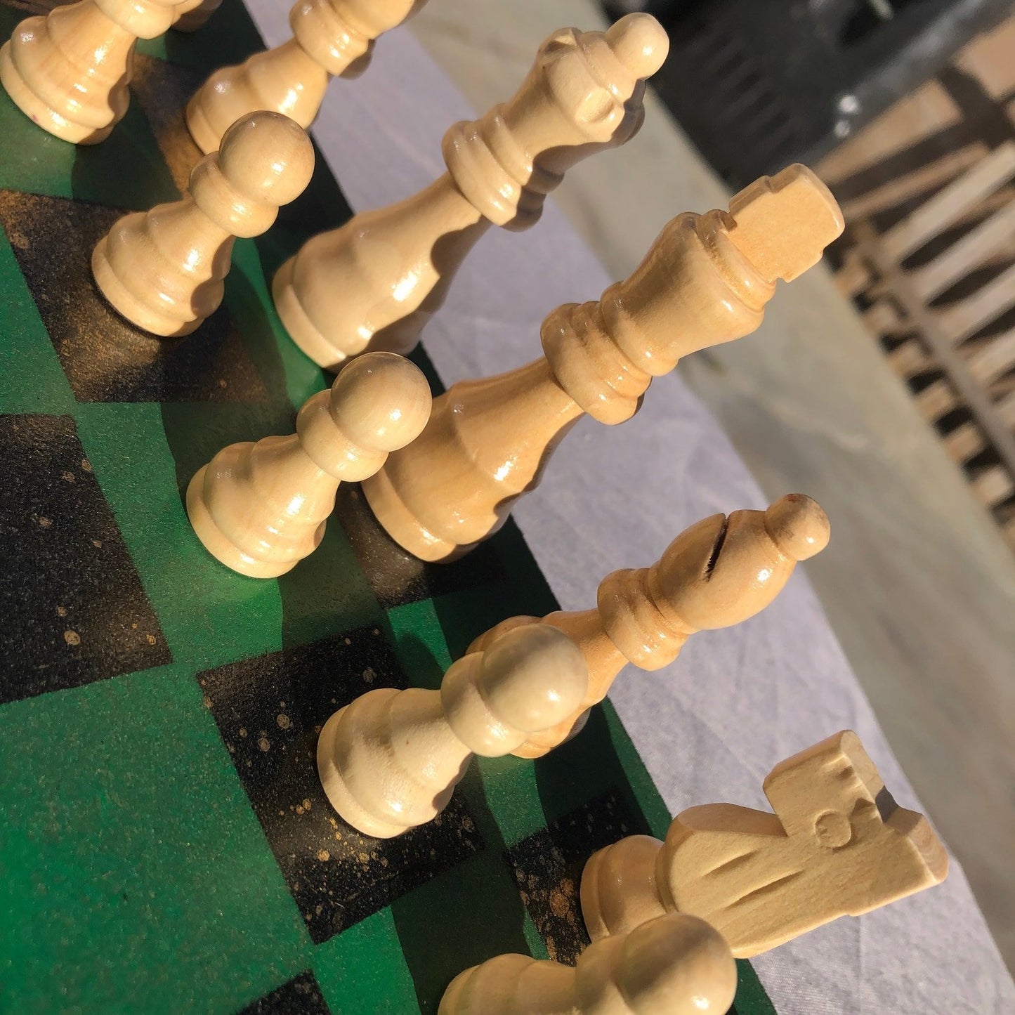 Chess Set - Greenish Gold