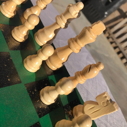 Chess Set - Greenish Gold